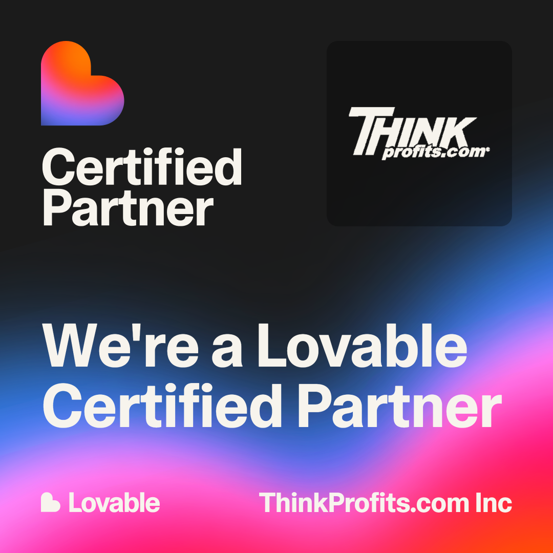 Lovable Certified Partner badge, ThinkProfits Vancouver digital marketing agency