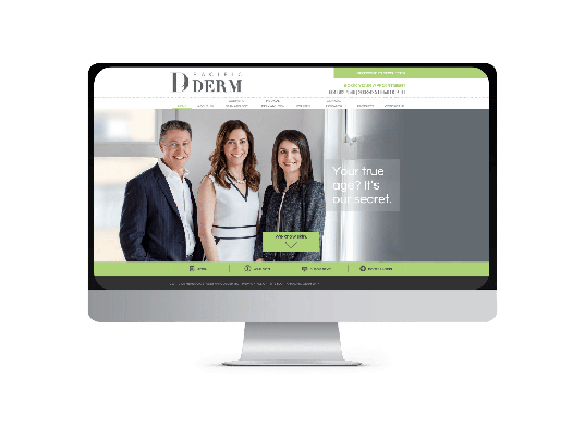 Pacific Derm website design by ThinkProfits.com