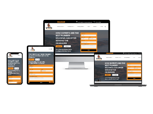 Vision Plumbing website design by ThinkProfits.com