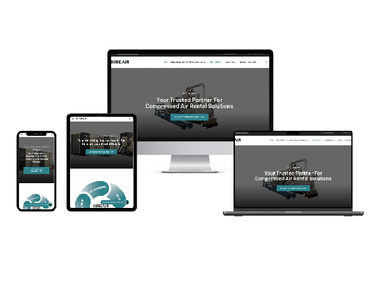 Hireair website design by ThinkProfits.com