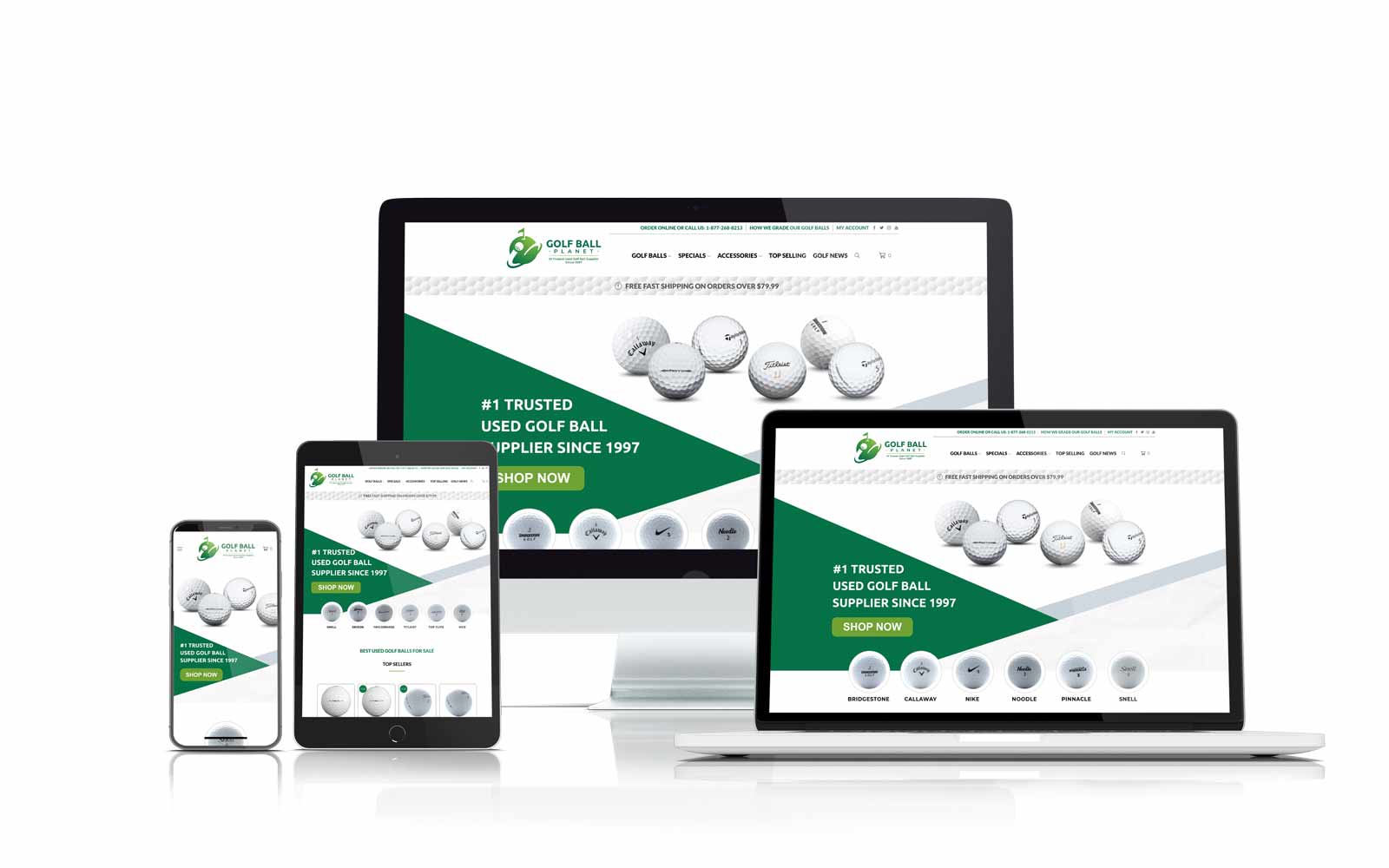 Golf Ball Planet website design