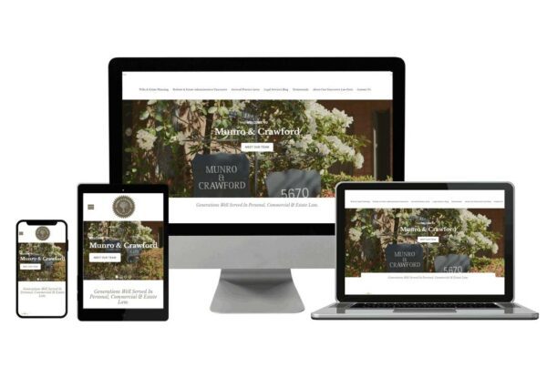 Munro & Crawford Law website design by ThinkProfits.com